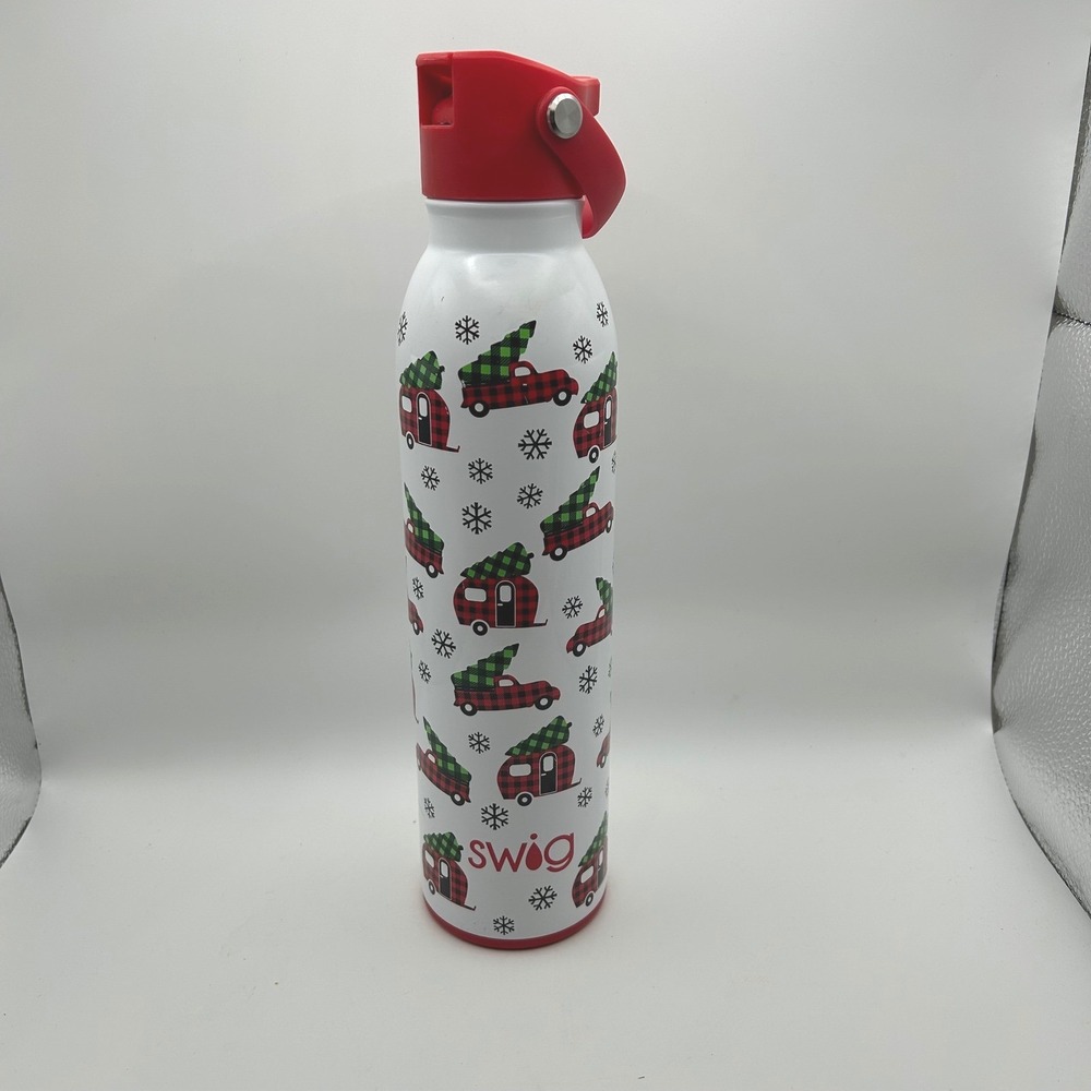 Swig Life 20 oz Buffalo Plaid Camper Christmas With Straw‎ See description